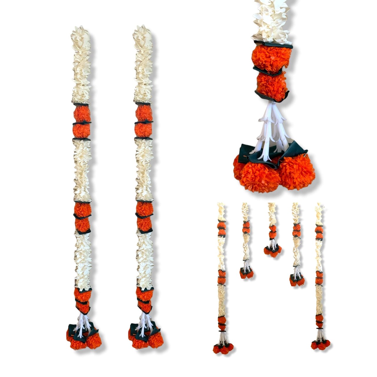 Jasmine Marigold Flowers Garland for Home Party Door Hanging Diwali Decorations Day of the Dead Dia De Los Muertos Ofrenda Halloween Mexican Fiesta Decor